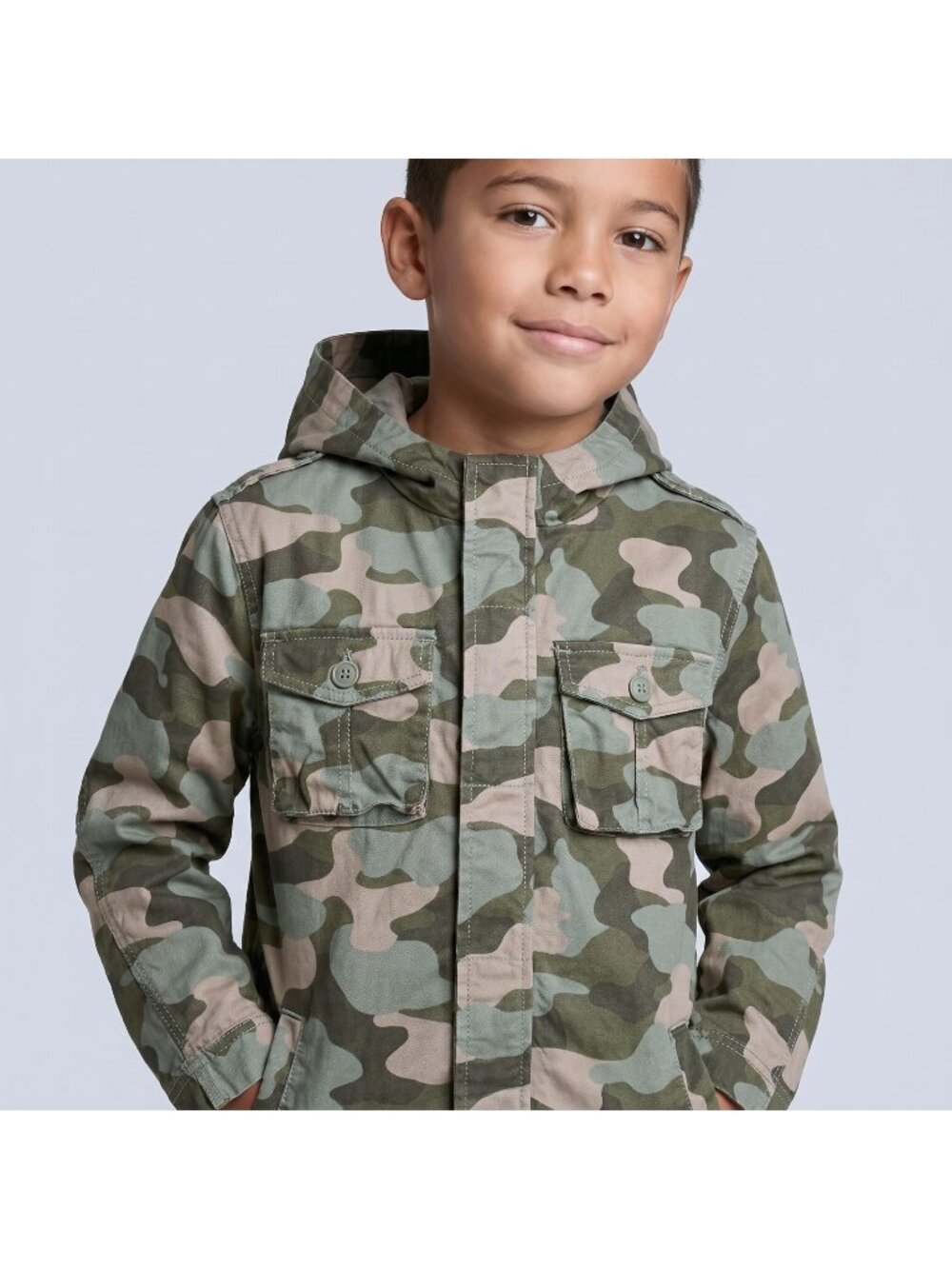 Gymboree Camp Yosemite Boy's Camo Hooded Jacket Coat in size Medium 7-8